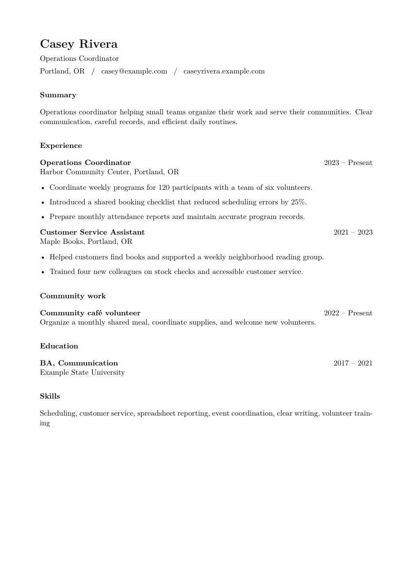 Minimal resume template