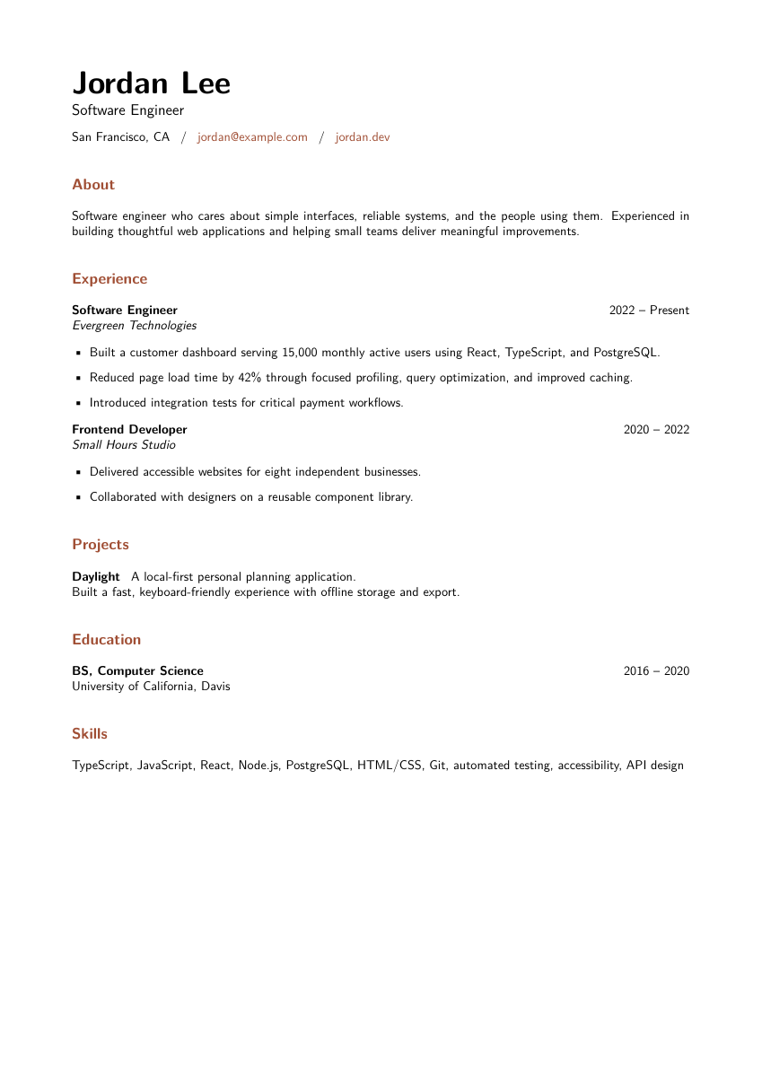 Modern resume template